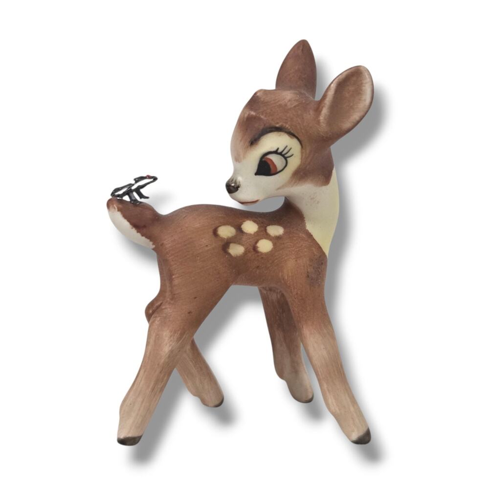 Vintage Goebel Bambi with Bug on Tail Fawn Deer Figurine Walt Disney Germany